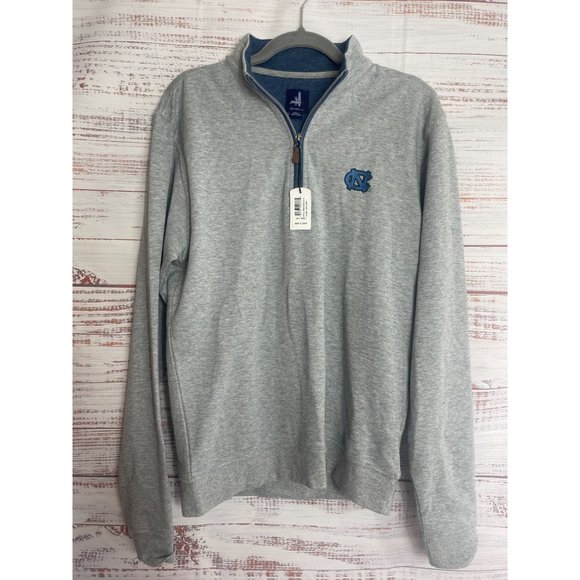 Johnnie-O Gray North Carolina Tar Heels 1/4 Zip Pullover sz Small NWT $128 - Picture 1 of 7